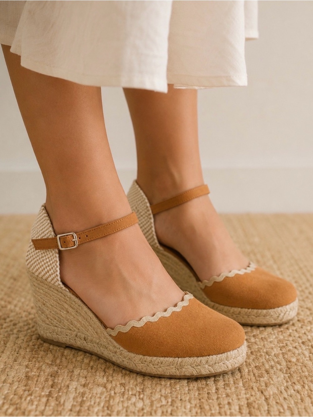 PASEART Espadrille Suede Wedges Size 41 Made in Spain